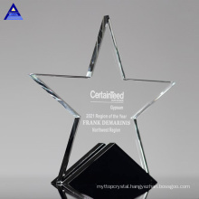 Crystal Award Plaque Glass Design Back Star Flame Trophy